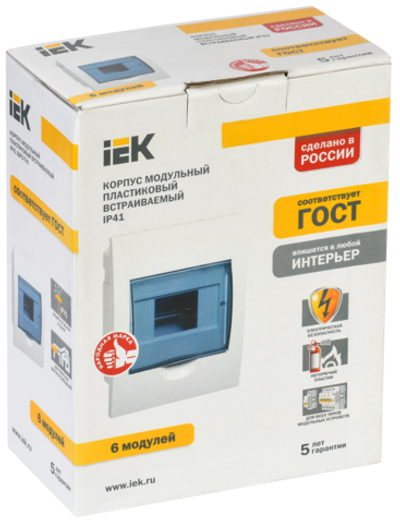 KREPTA 3 Корпус пластиковый ЩРН-П-6 IP41 белый IEK