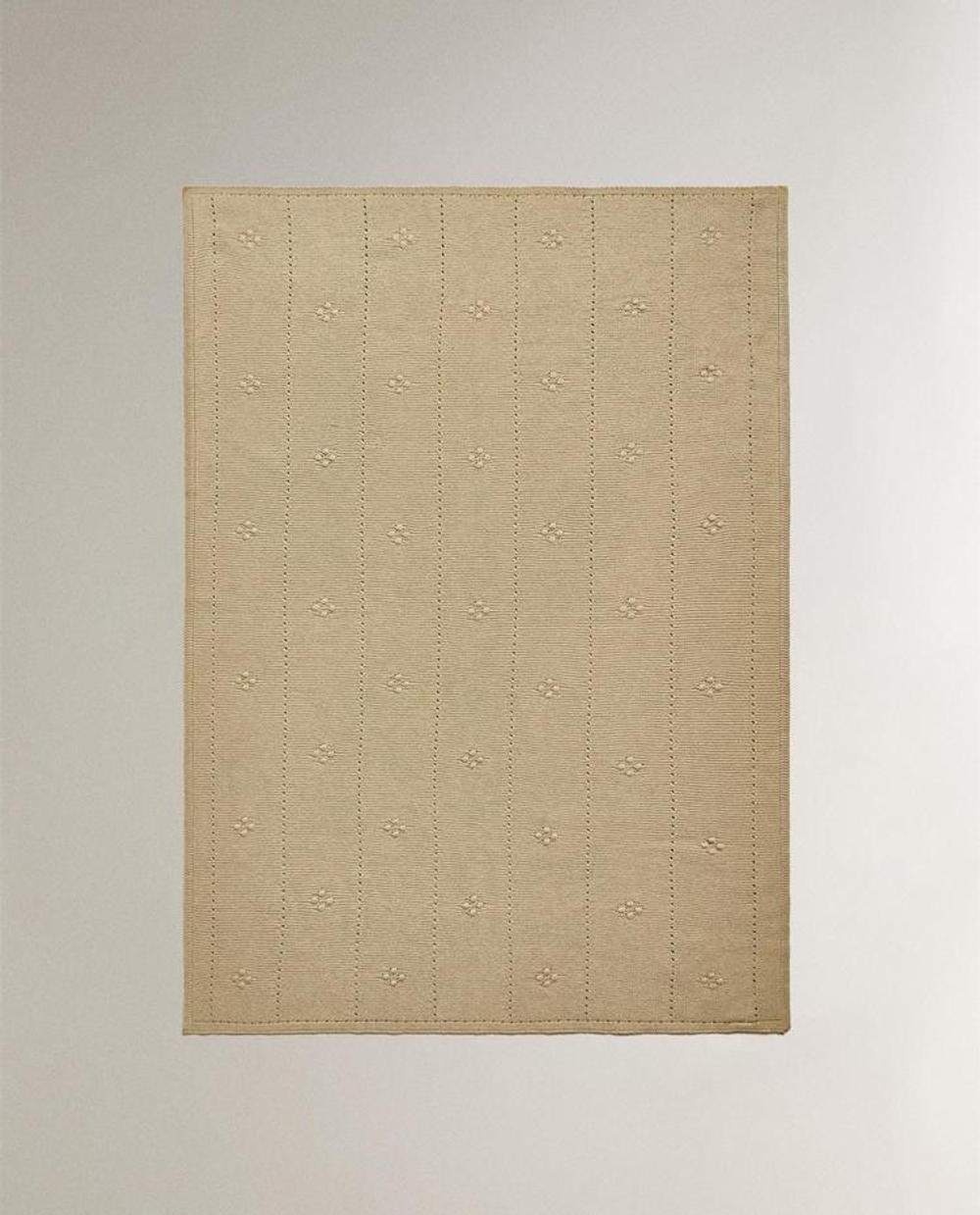 ZARA HOME ДЕТСКИЙ ВЯЗАНЫЙ ПЛЕД, ЗЕЛЕНЫЙ