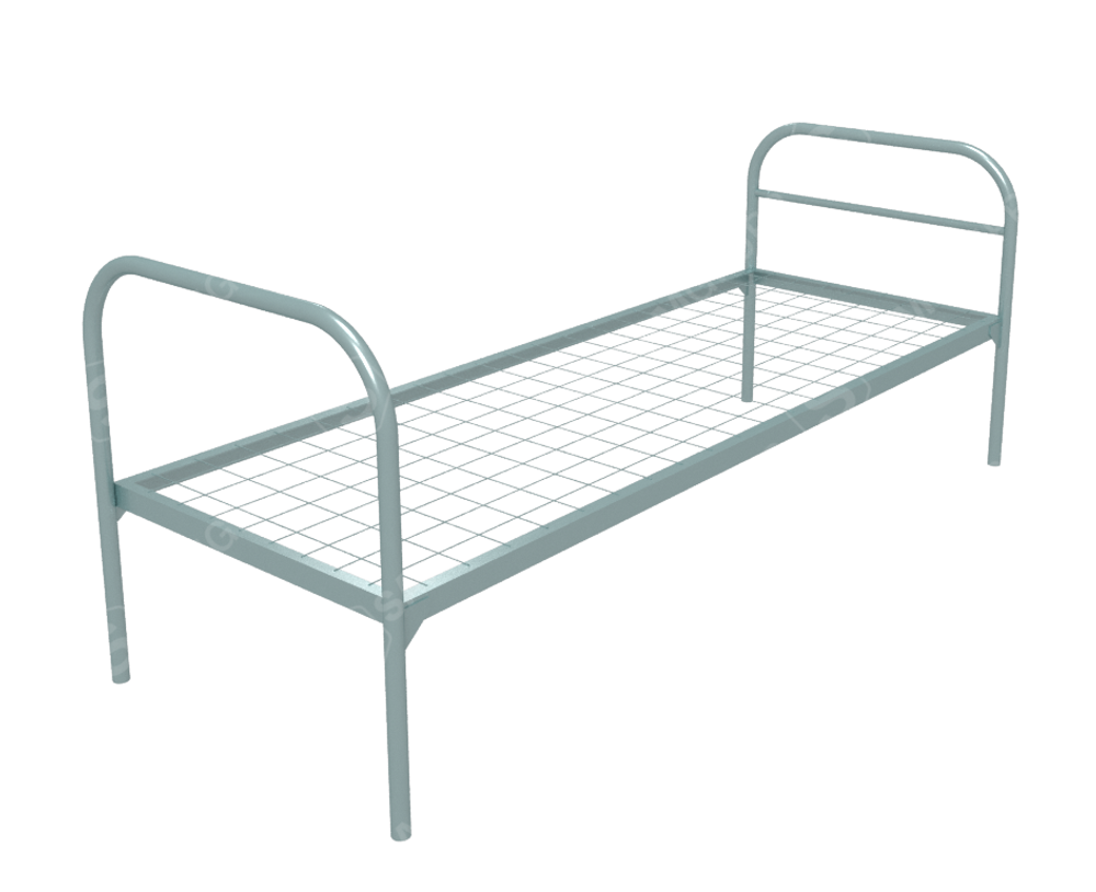 Кровать металлическая одноярусная "Бюджет", 80х190 см, сетка 100х100