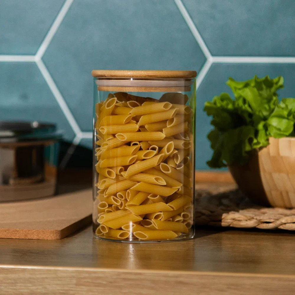 Контейнер для продуктов с крышкой Nässla (1200ml.), контейнер-стекло, крышка-бамбук
