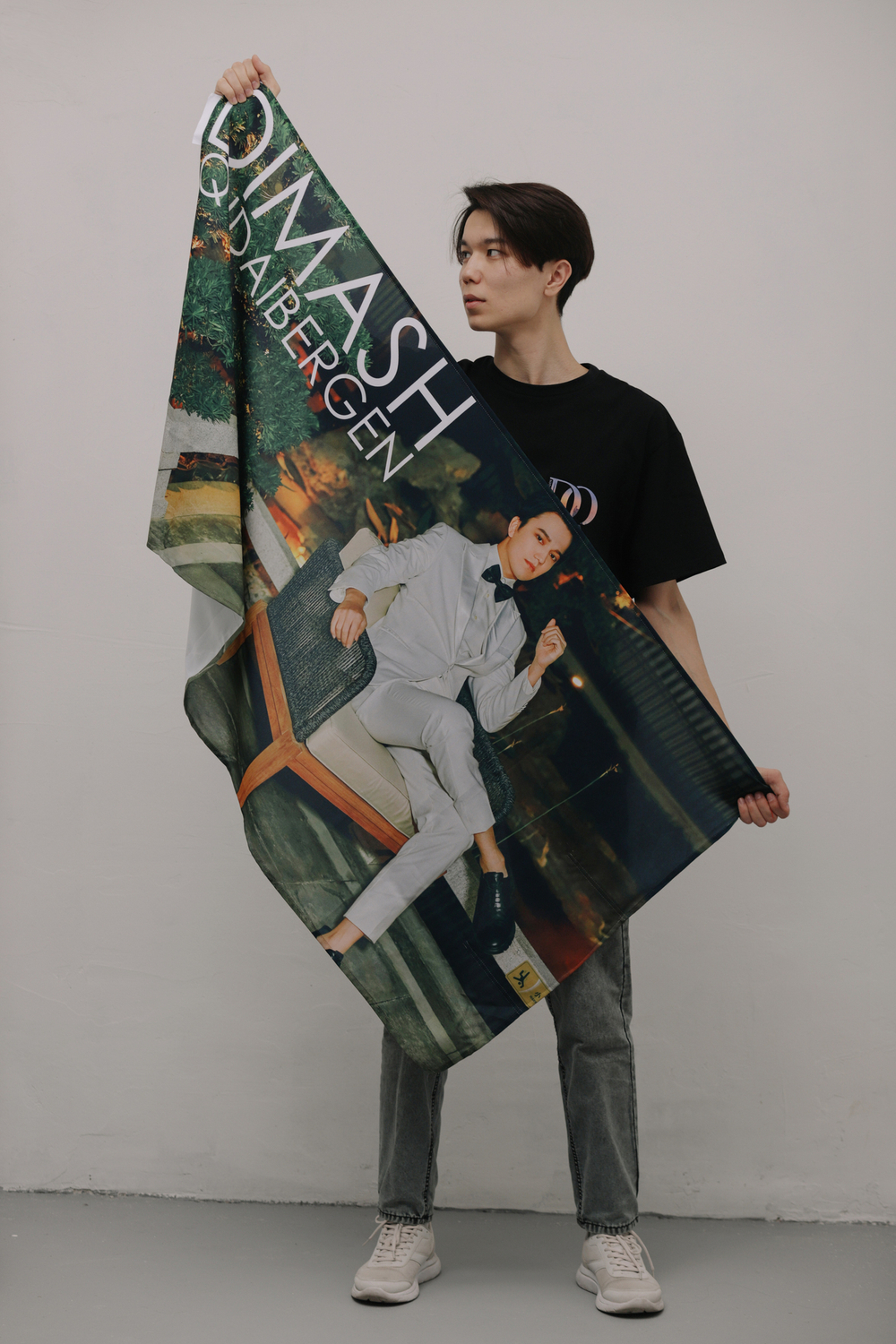 "Dimash" fan’s flag