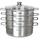 Мантоварка 3в1 7,0 литров, диаметром 28см, 3 секции, со стеклянной крышкой