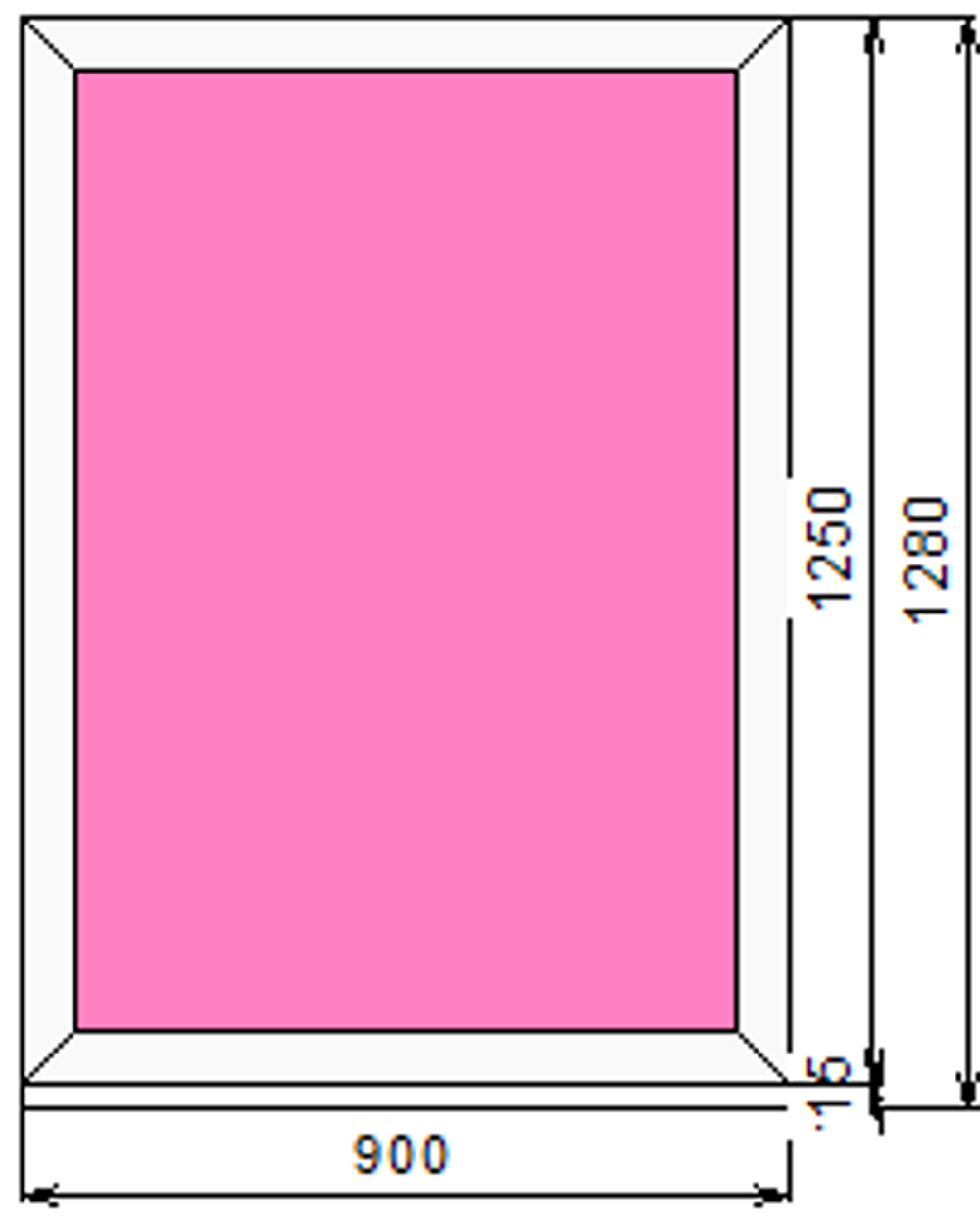 Пластиковое окно 1250 х 900 ТермА Эко с глухой створкой