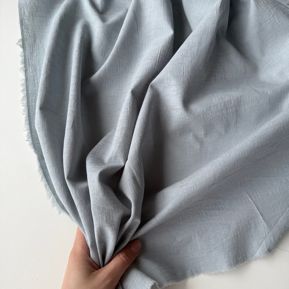 Фактурный хлопок «Рельеф» Пыльно-голубой