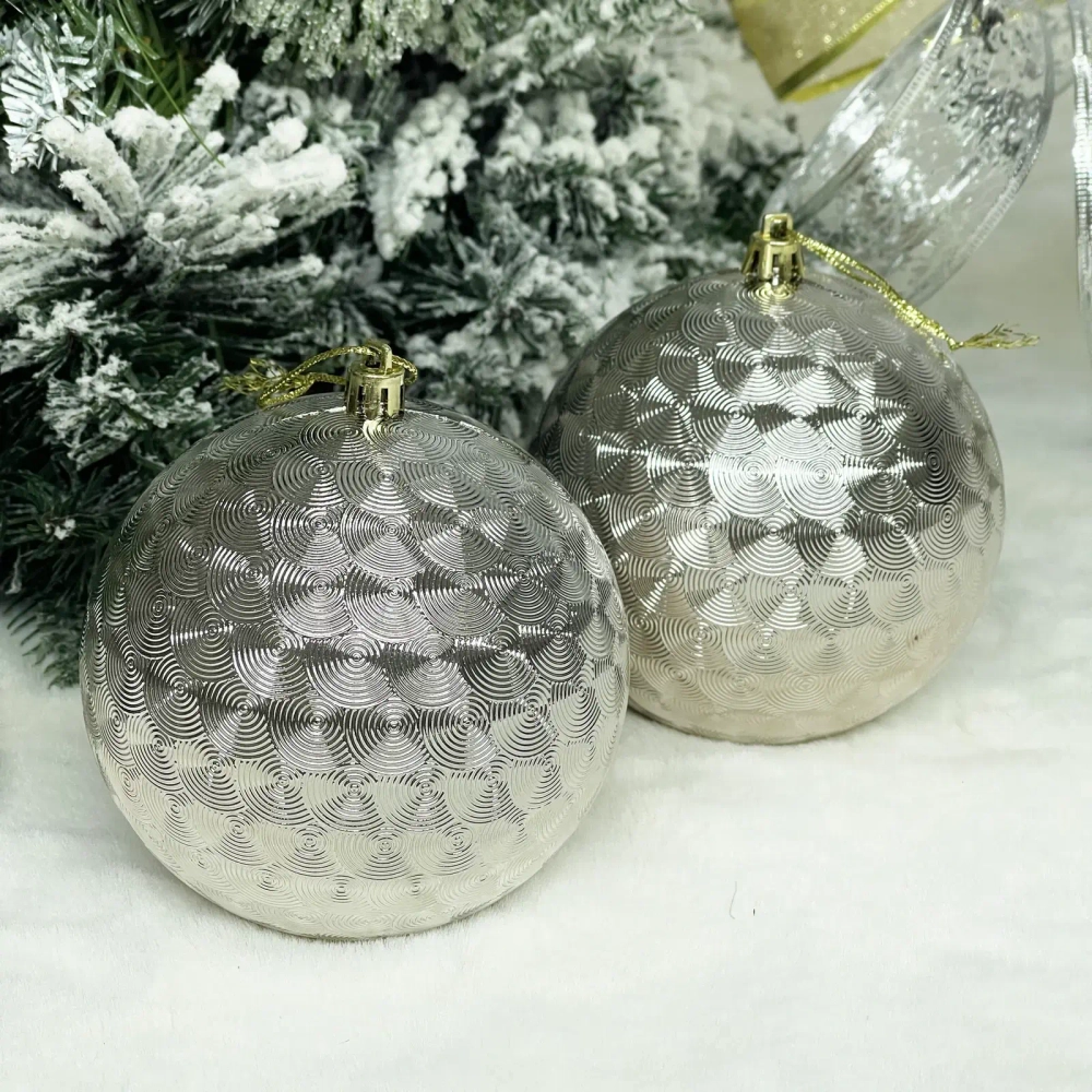 Новогодние шары 10 см (набор 2шт) «Мягкое сияние», Шампань