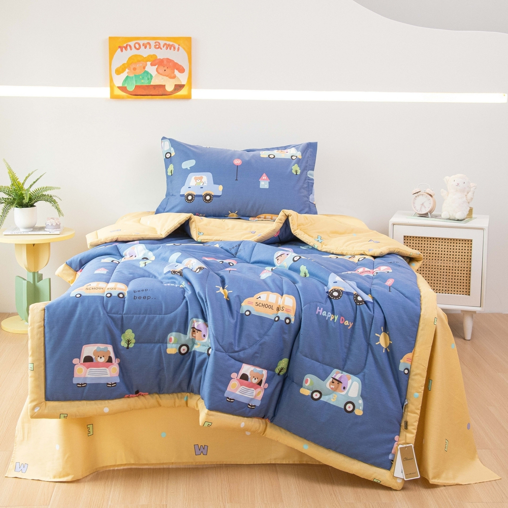 Комплект постельного белья Сатин с Одеялом Young 100% хлопок на резинке OBKR023