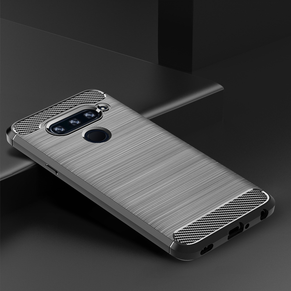 Чехол для LG V40 ThinQ цвет Gray (серый), серия Carbon от Caseport