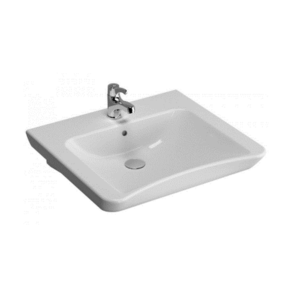 Раковина подвесная WASH BASIN MGN, 60 см, с 1 отверстием под смеситель, перелив, для инвалидов, белая, ST-WASHBASIN-MGN