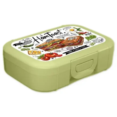 Ланч-бокс 0,85л с декором (салатовый)