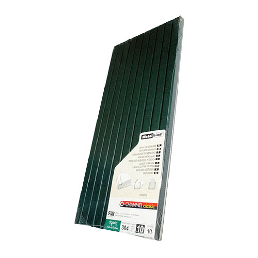 ЦВЕТНОЙ КАНАЛ С ПОКРЫТИЕМ 10мм А4 ЗЕЛЕНЫЕ упак. 10 шт