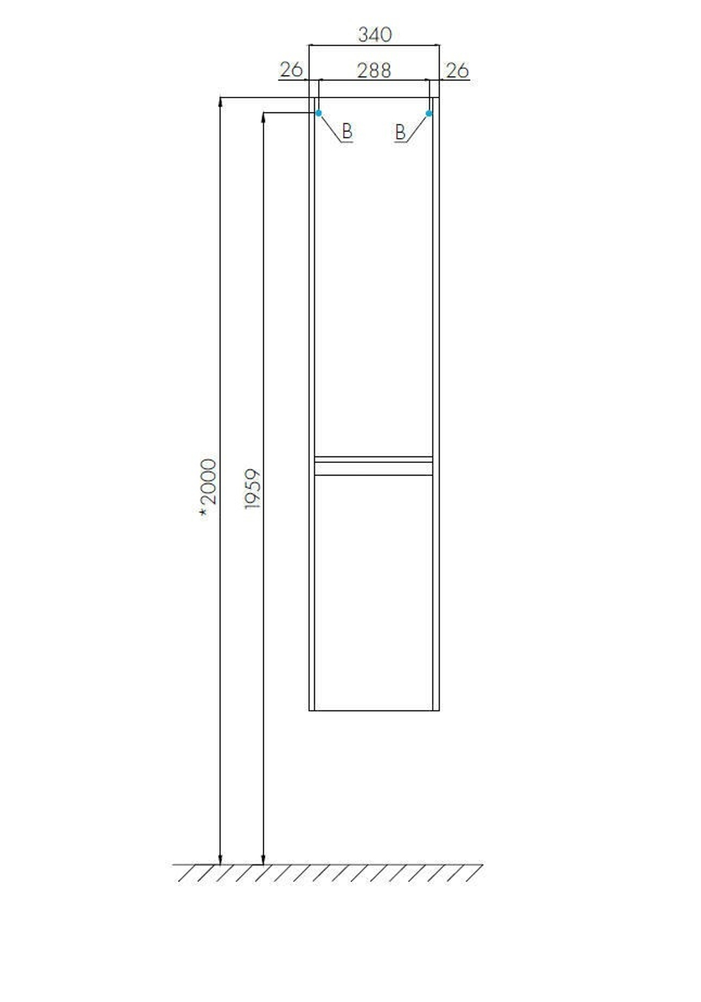 Пенал подвесной Акватон Лондри 34 см белый