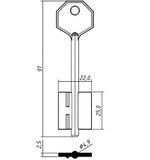 Заготовка сувальдного ключа 10649 KLS3D КЛАСС-3