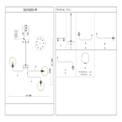 SLE106203-09 Светильник подвесной ST-Luce Золотистый/Белый G9 LED 9*5W