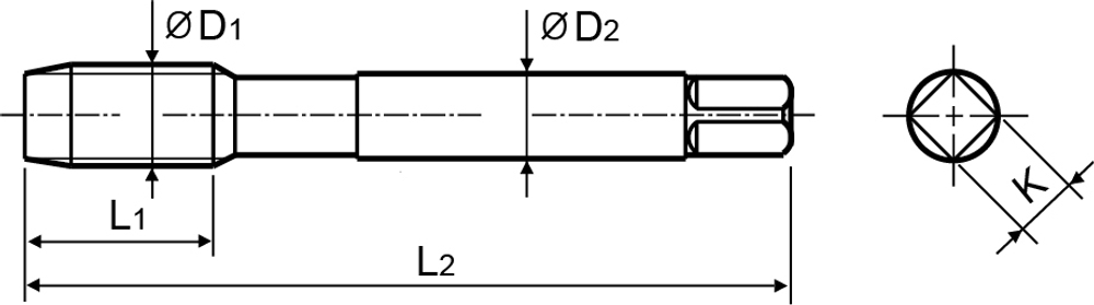 MT12175S2 Набор метчиков T-COMBO двухпроходных ручных универсальных М12х1.75, HSS-G, 2 шт.