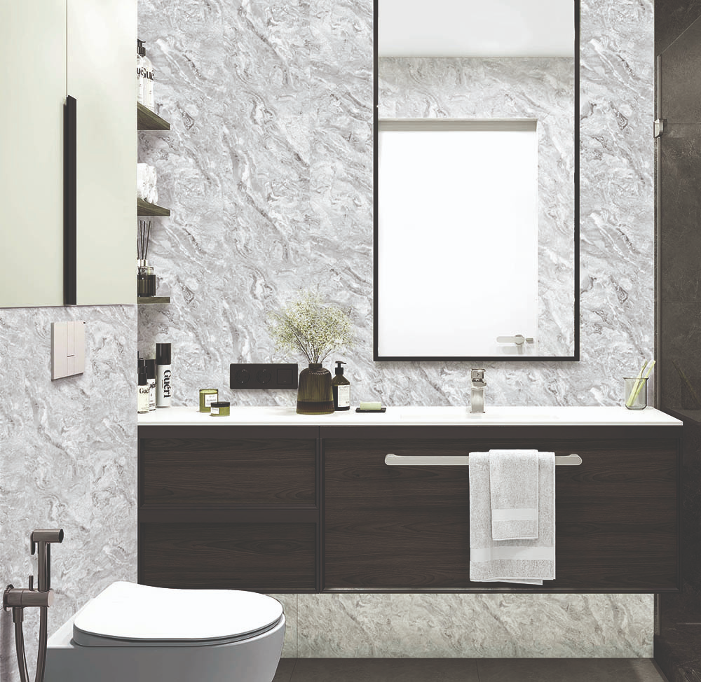 Панель ПВХ термопечать 672 Мрамор Азур 2700х250 мм