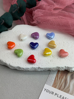 Керамические бусины сердце, микс 13*15 мм, 10 штук