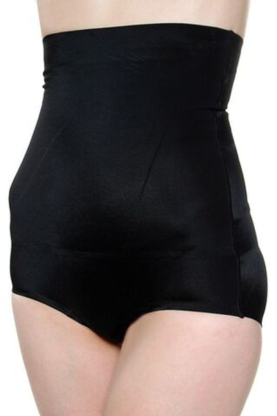 Утягивающие трусы с высокой талией и лазерной обработкой краев (Размер: M) (Цвет: черный)