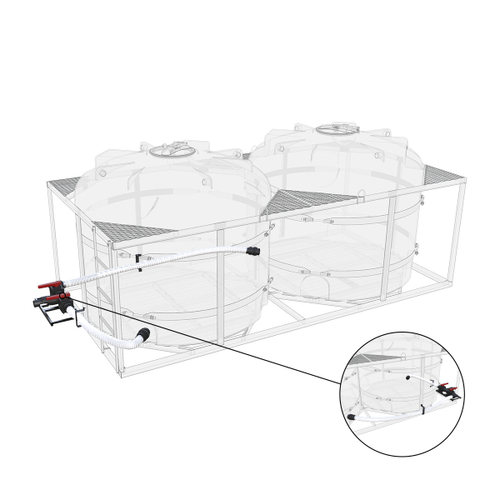 Комплект слива торцевой с кранами G3 на две емкости TR ЭкоПром(4,4кг;) - арт.557426
