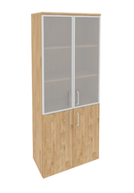 Шкаф высокий широкий со стеклом в раме Onix