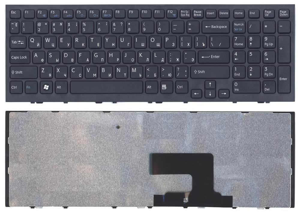 Клавиатура для ноутбука Sony Vaio VPC-EE VPCEE черная с черной рамкой