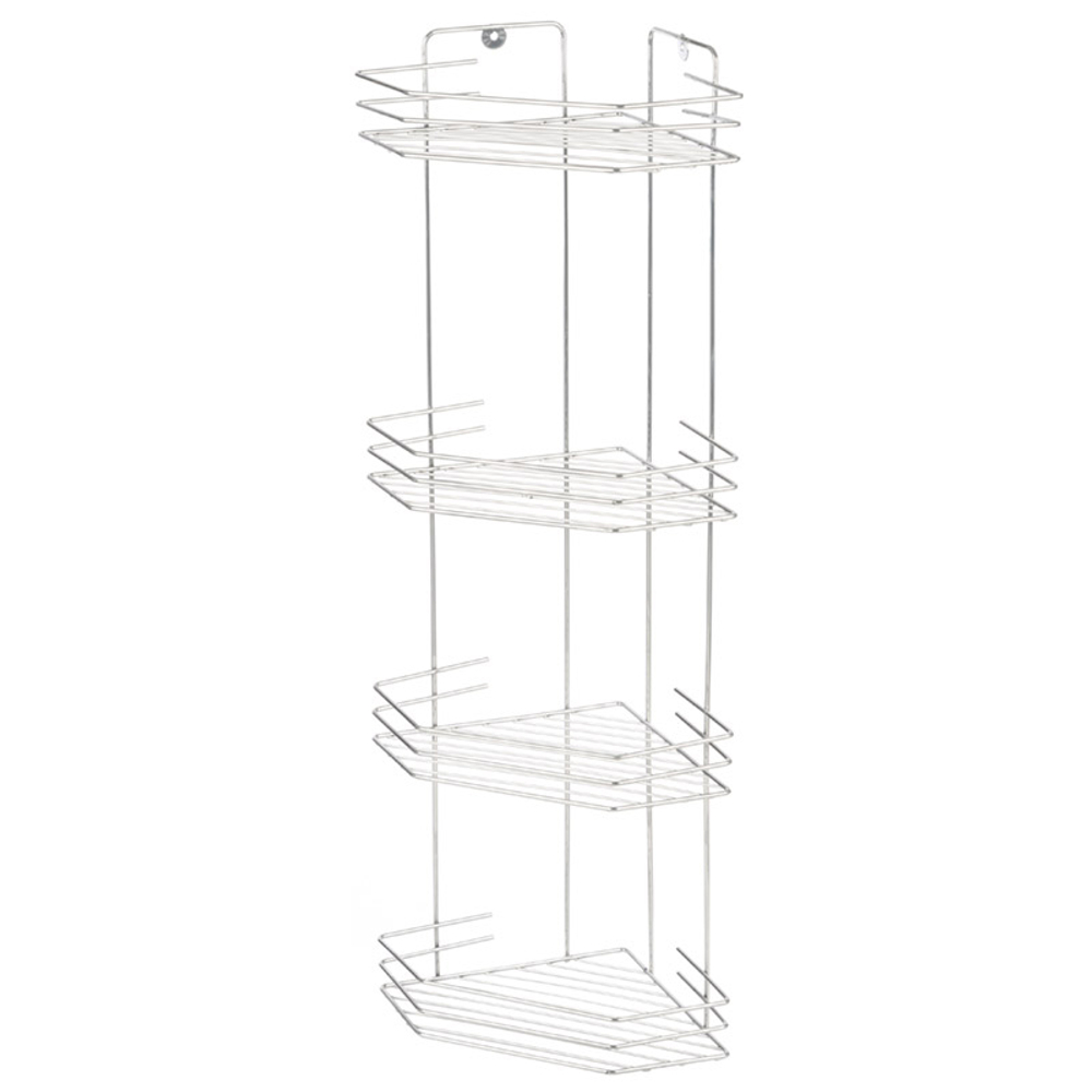 Полка 4-х ярусная угловая 20,5*20,5*72см хром