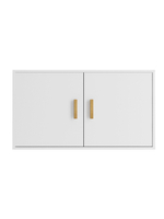 Антресоль, 90х58х50, Моби, на шкаф, с ручками из массива дуба, белый, Dipriz