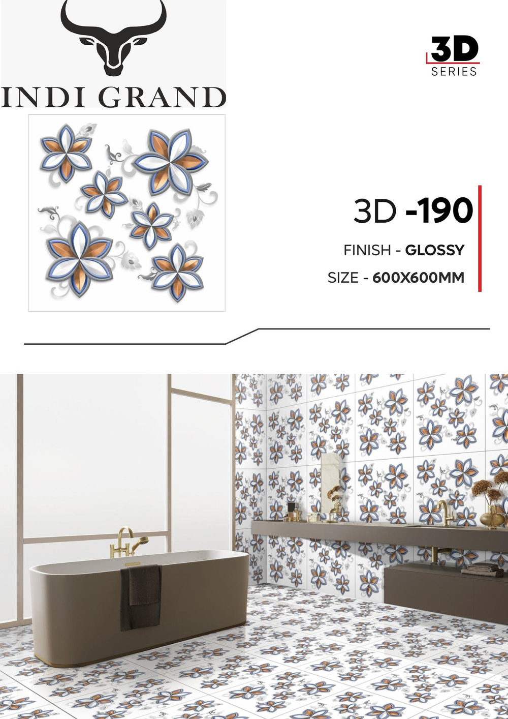 Керамогранит 3D 60х60 glossy - 190