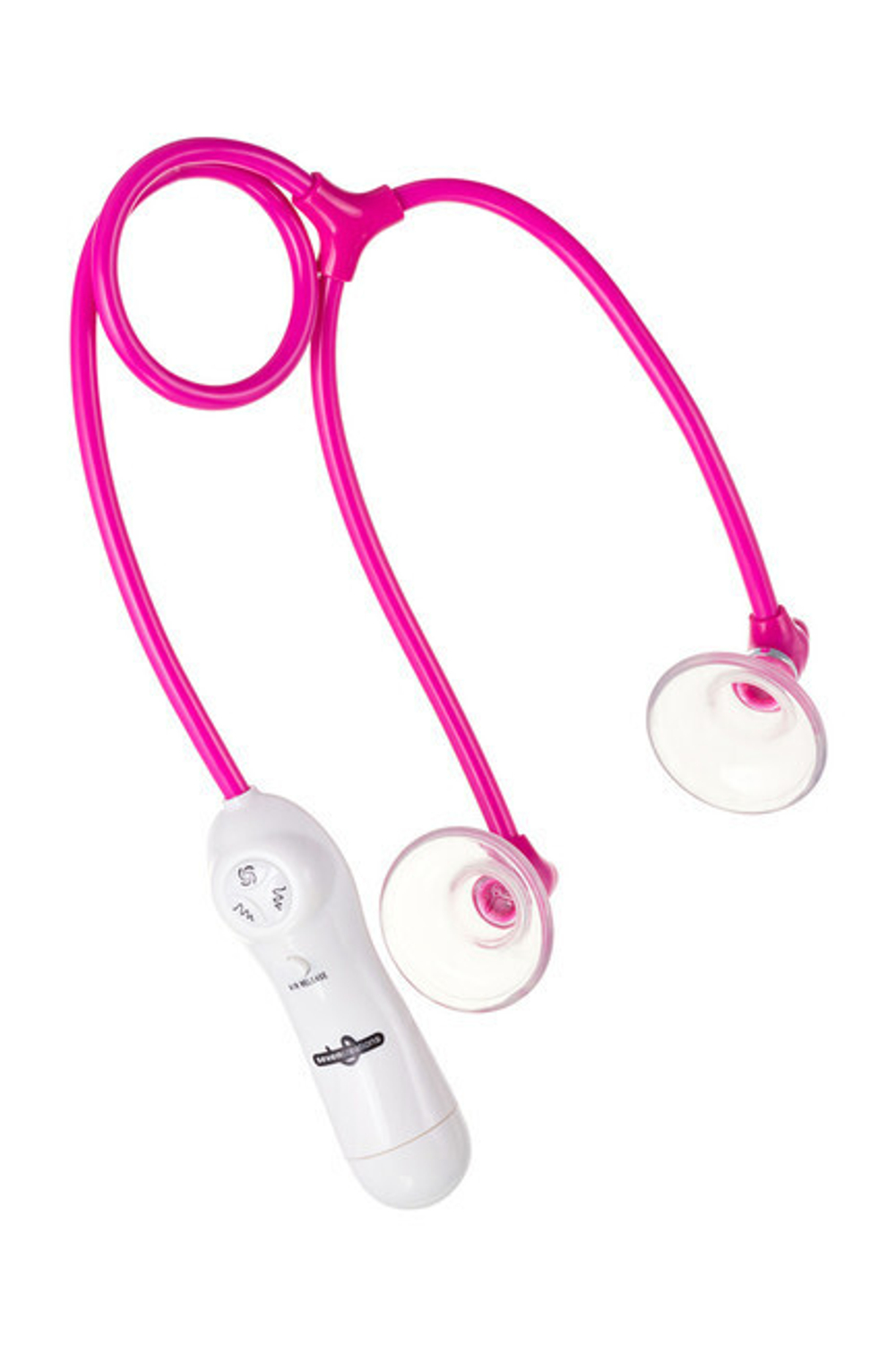 Вибро-помпы на соски с пультом управления V-twin Auto Nipple Sucker With Vibration (Цвет: розовый)