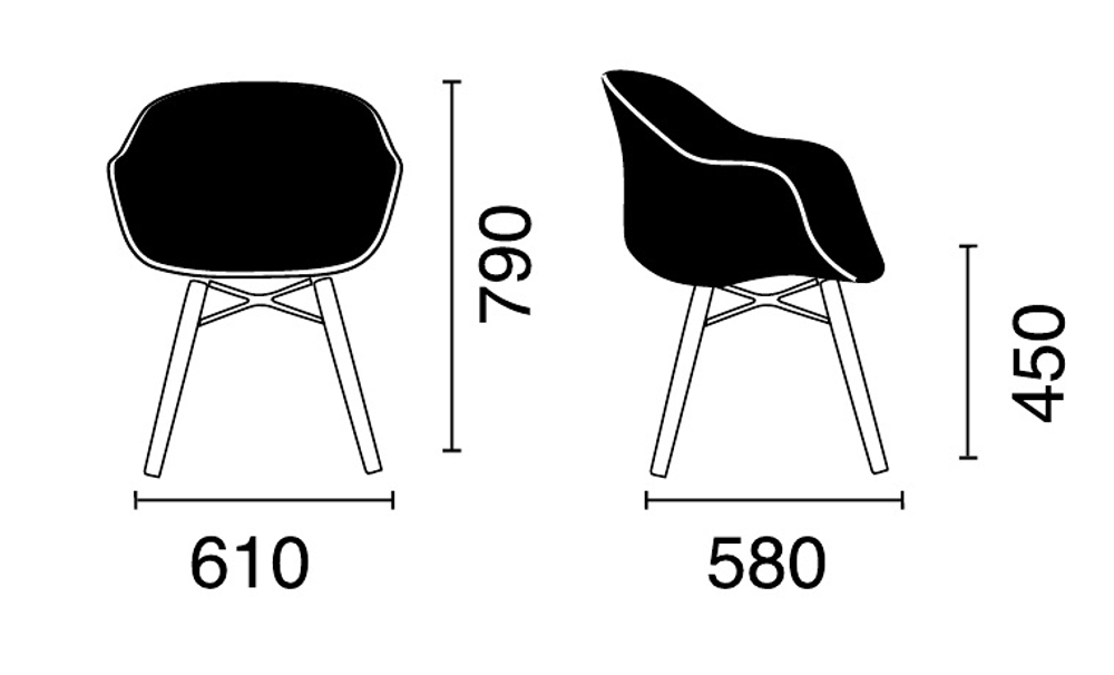 Кресло с обивкой Papatya Globe-K Wox Soft Iroko