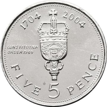 5 пенсов 2004 Гибралтар «300 лет захвату Гибралтара»