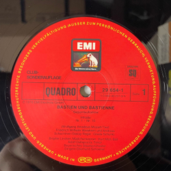 Винтажная виниловая пластинка LP Wolfgang Amadeus Mozart Моцарт Опера Bastien Und Bastienne Бастьен и Бастьенна (Германия 1976) Quadraphonic