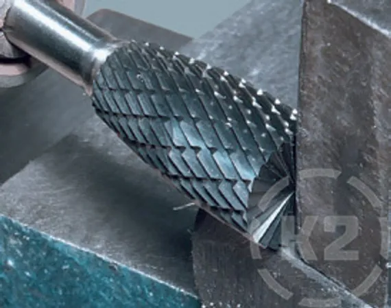 Комбинированная борфреза Karnasch цилиндр с торцевыми зубьями + угол