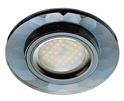 Светильник Ecola MR16 DL1654 GU5.3 Glass стекло, круг, граненый хром - хром 25x90 FC1654EFF