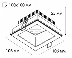 Встраиваемый светильник Italline M01-4074 M01-4075 black