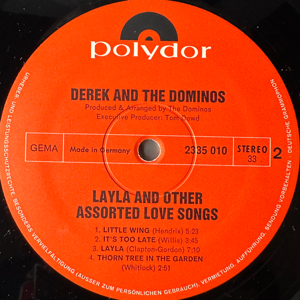 Derek & The Dominos ‎– Layla 2LP (Германия 1970г.)