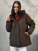 Куртка весенняя удлиненная с капюшоном