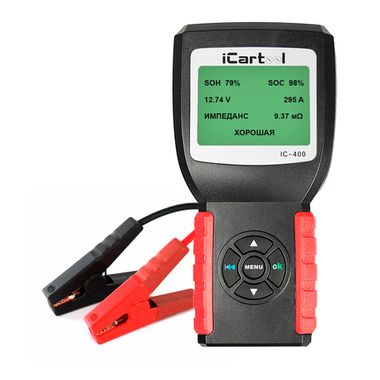 Тестер аккумуляторных батарей (АКБ) 12/24V iCartool IC-400