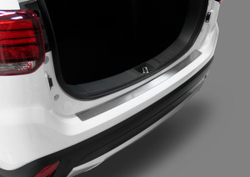 Накладка на задний бампер Rival для Mitsubishi Outlander III рестайлинг 2015-2018 2018-н.в., нерж. сталь, NB.4006.1