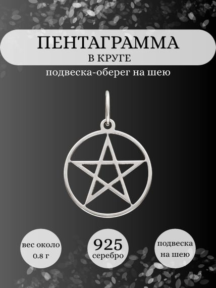 Подвеска Пентаграмма из серебра, Инфографика главная