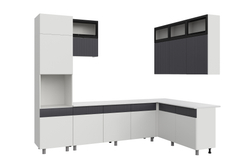 Кухонный гарнитур София 3м, Белый, Бланж, Графит матовый, Антарес