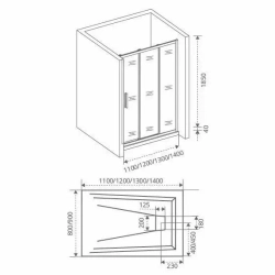 Душевая дверь в нишу Bas Orion WTW-110-G-CH 110*185 без поддона