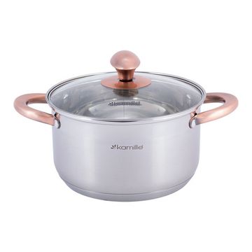 Кастрюля 5 л. из нержавеющей стали Kamille KM 4934 с медными ручками