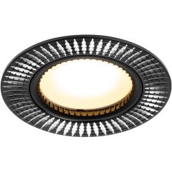 Встраиваемый светильник алюминиевый ЭРА KL32 AL/BK/1 MR16 12V 50W черный серебро | Алюминиевые встраиваемые светильники