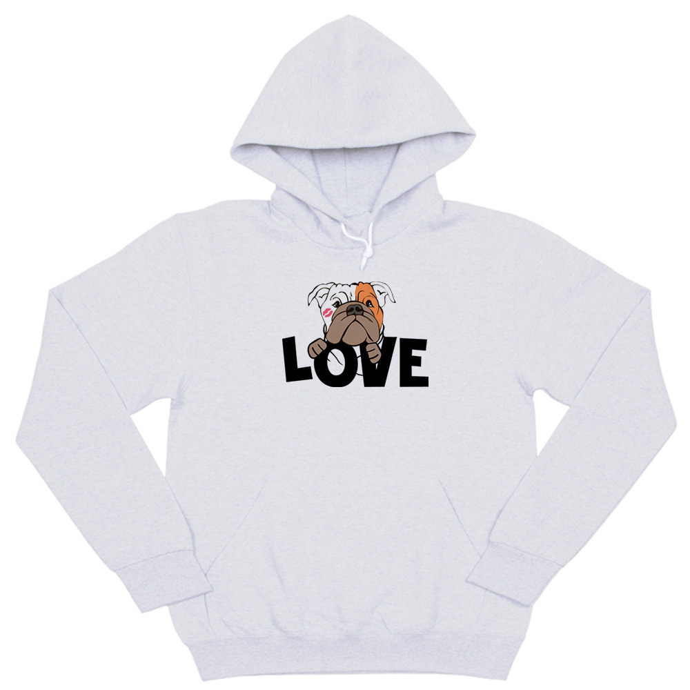 Толстовка "Английский бульдог - LOVE"