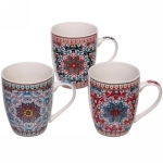 Кружка керамическая 350мл «Восточные цветы» микс