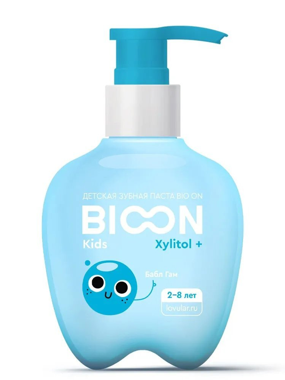 Зубная паста с дозатором BIO ON с Ксилитом и вкусом Бабл Гам 2-8 лет 200 мл