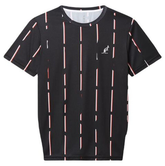 Мужская теннисная футболка Australian Ace T-Shirt With Stripes Print - черный
