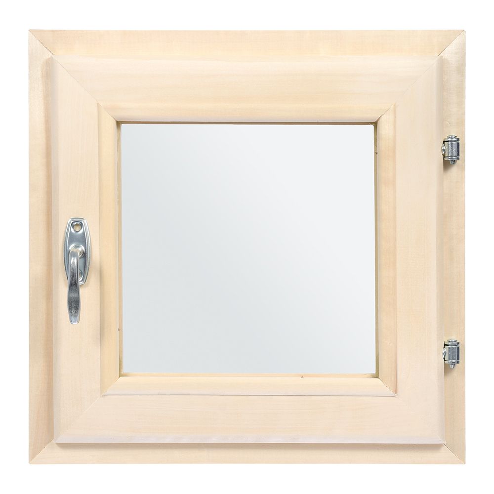 ФОРТОЧКА ДЛЯ БАНИ И САУНЫ 40*40 СМ ДВОЙНОЕ СТЕКЛО, РУЧКА, ЗАТВОР, ПЕТЛИ (1) "БАННЫЕ ШТУЧКИ" 32504