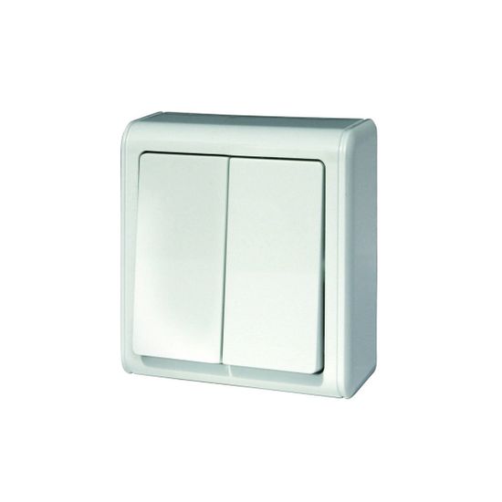 Выключатель 2-кл Profitec Веста Эко о/п  белый Е060101 023