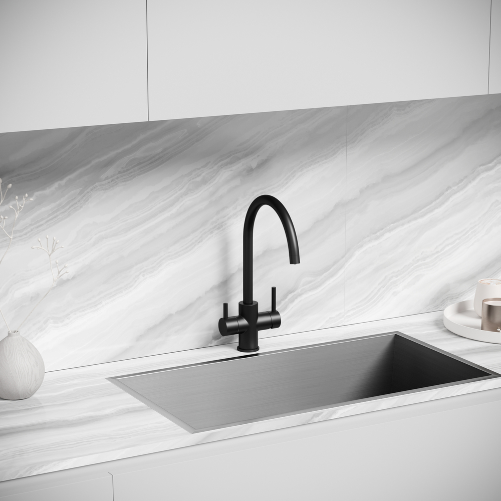 Смеситель для кухни Sancos Taper с краном для фильтра, черный матовый, SC4012MB